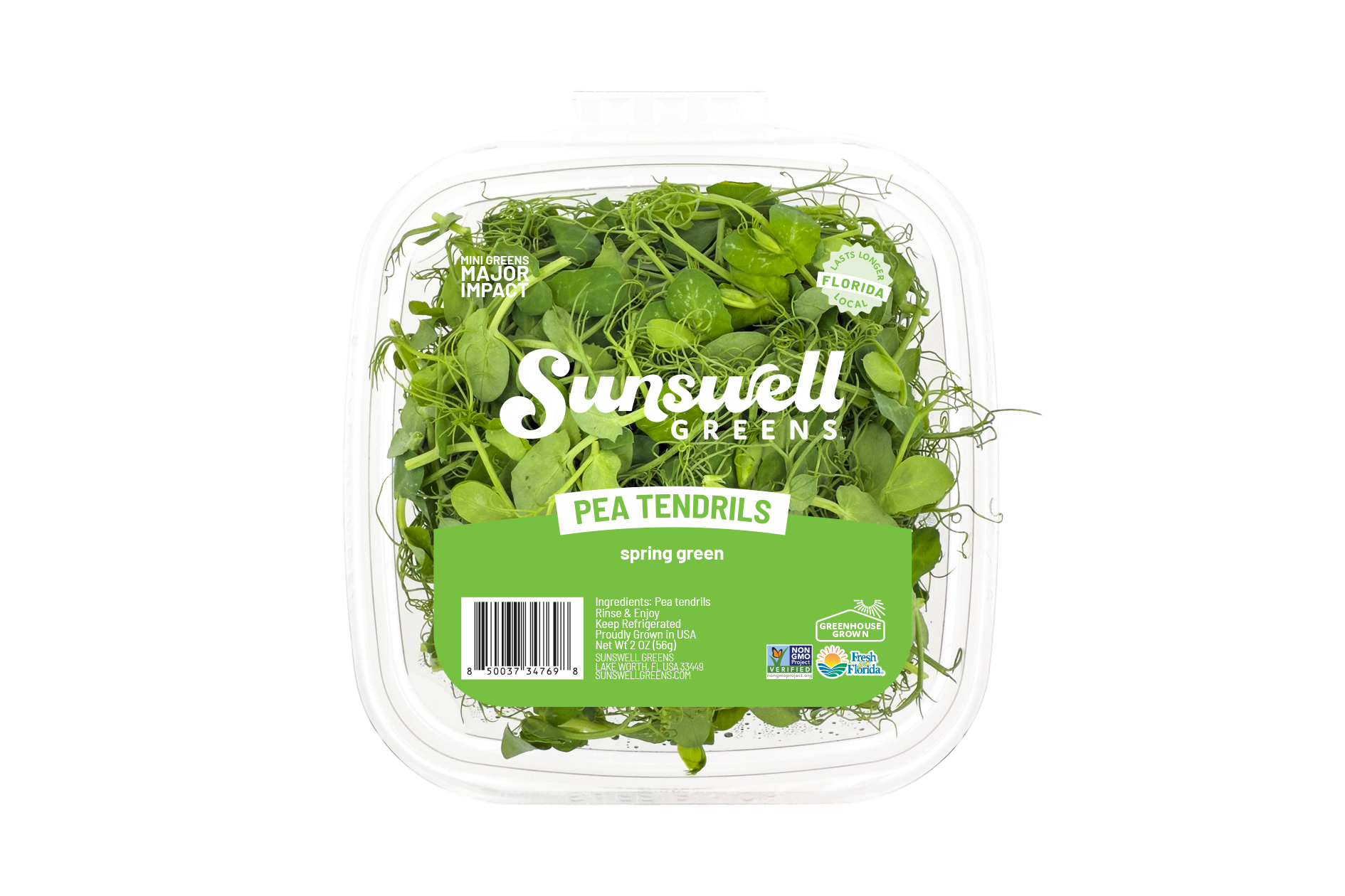 Product Microgreens Pea Tendrils Clamshell