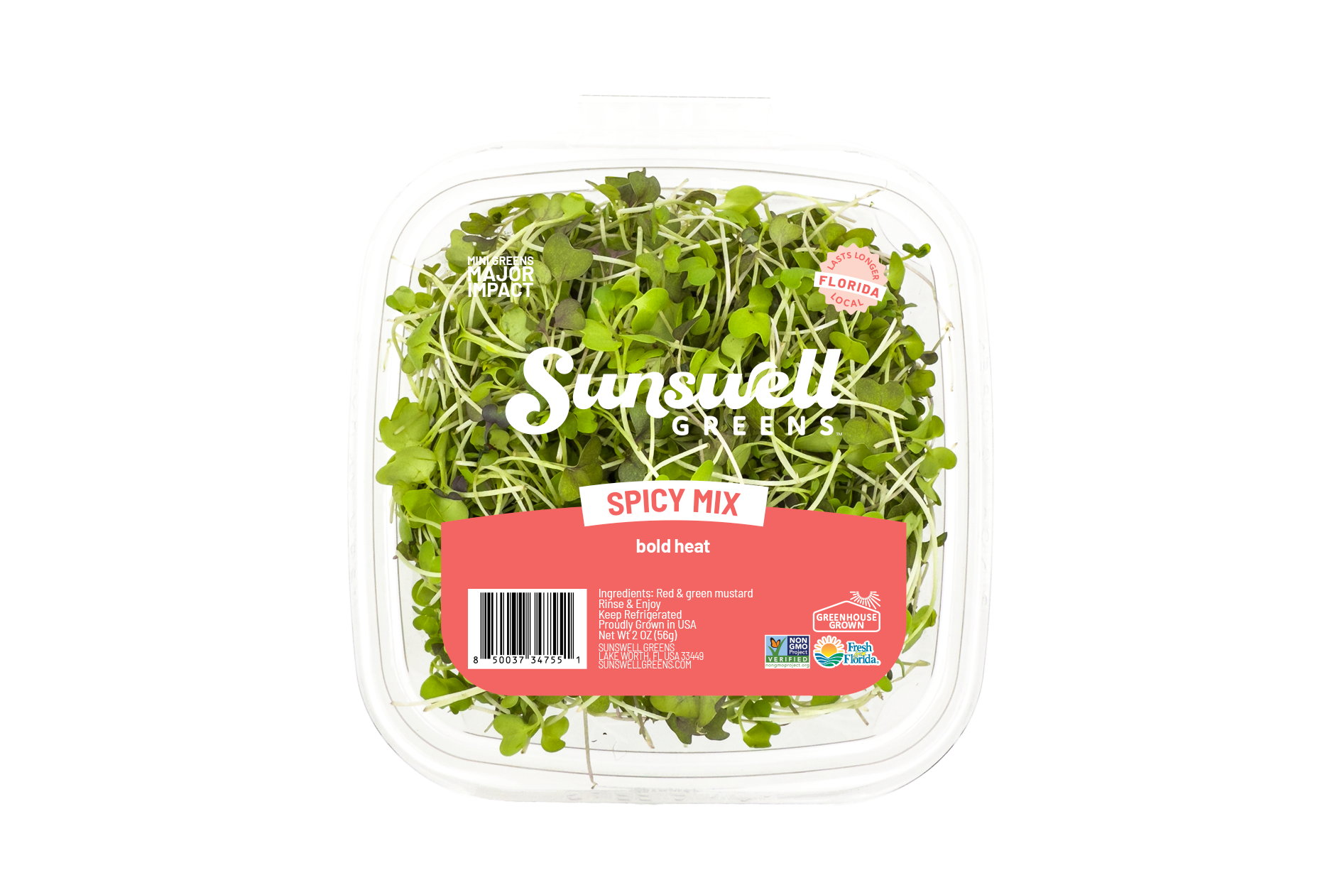 Product Microgreens Spicy Mix Clamshell